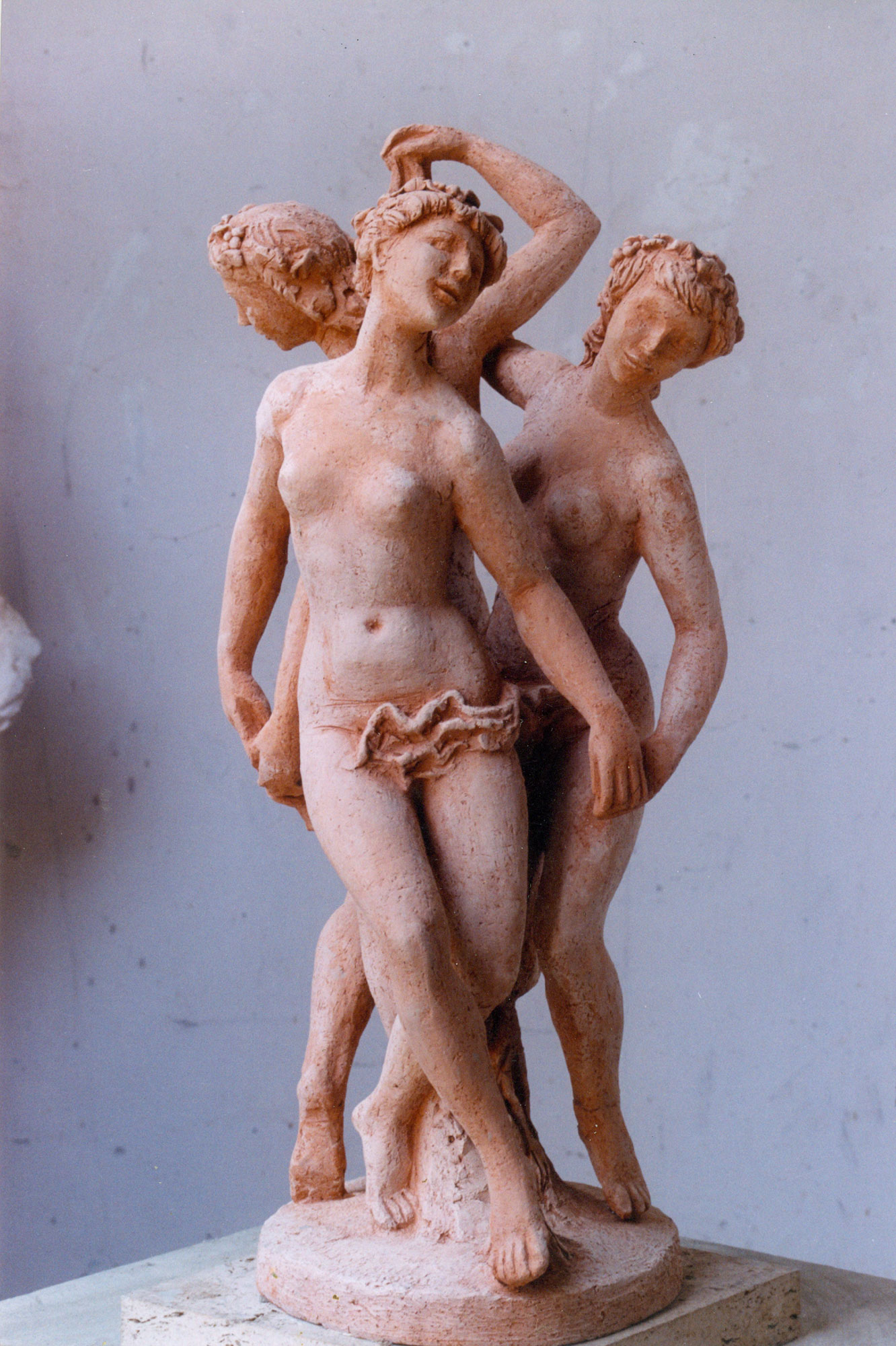 Milton Hebald. 3 Nude Dancers, Baroque. Terra Cotta. 1994. Wirth Coll. New Orleans, LA