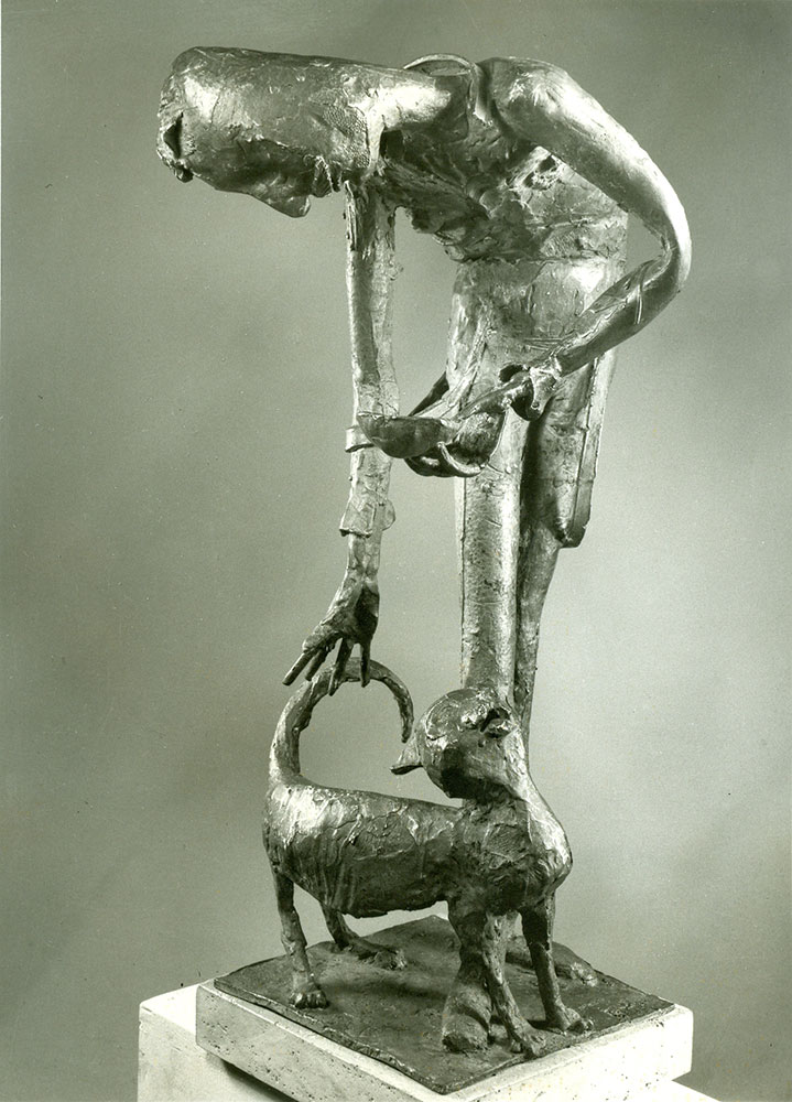 Milton Hebald. Calypso (Bloom & Cat). Black Bronze. 1966. STOLEN in 1980s