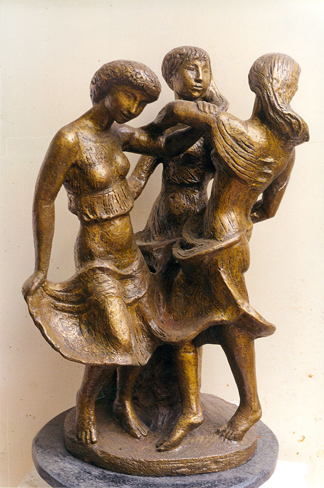 Milton Hebald. Three Dancers Draped (with Afro). Bronze. c 1994. STOLEN 2001